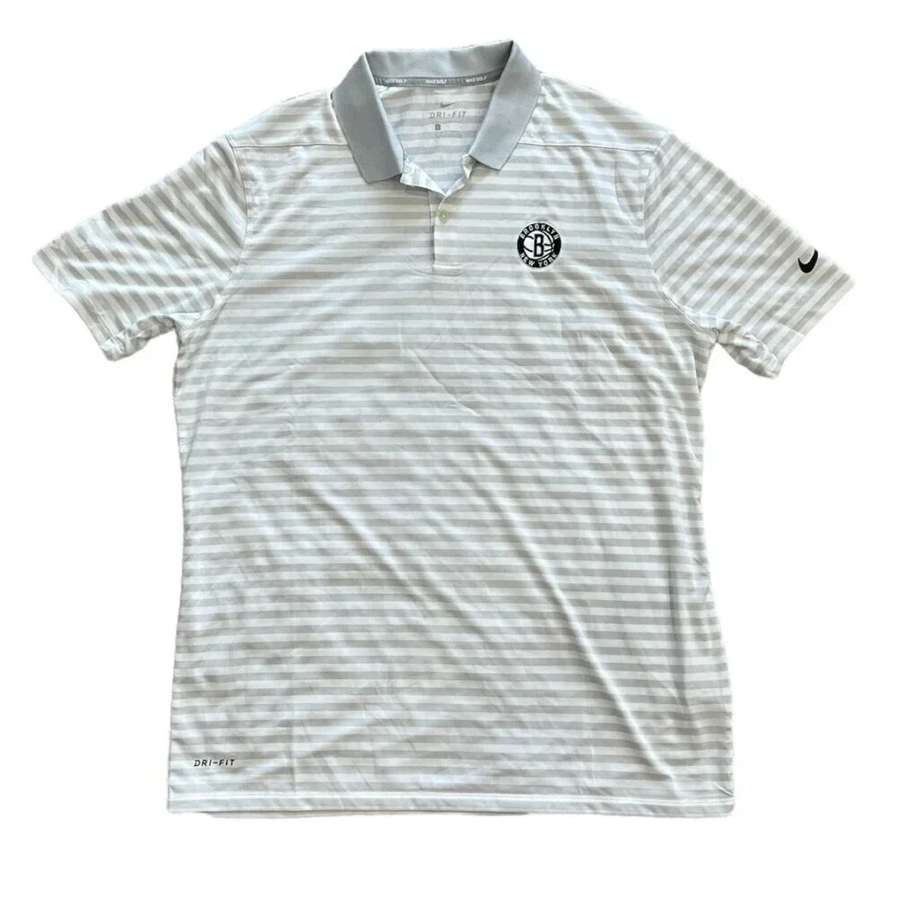 Nike Golf Gray Dri-Fit Brooklyn NY Polo Shirt L